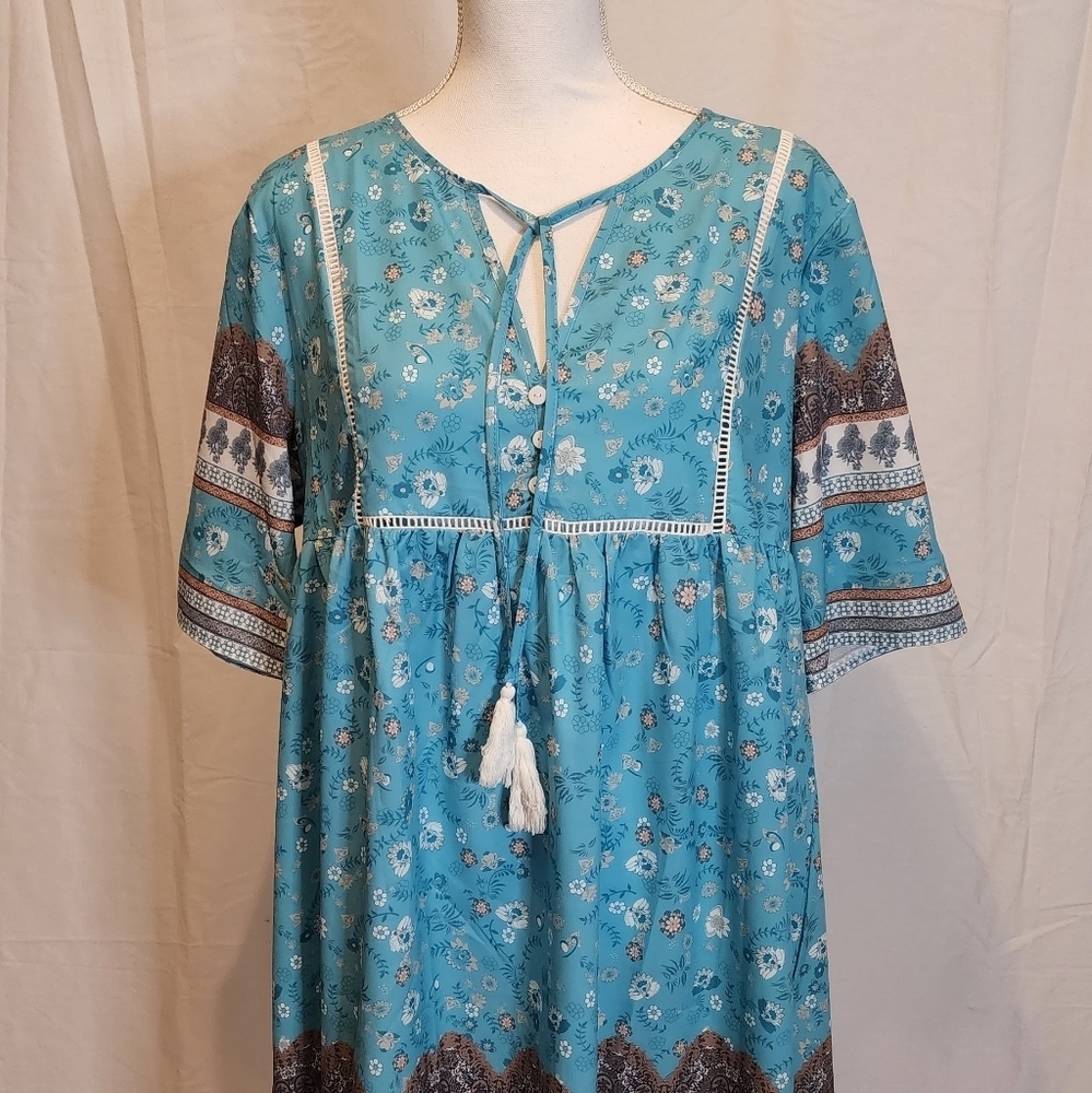 Boheltz Women's V-neck Boho Dress - Picture 3 of 12